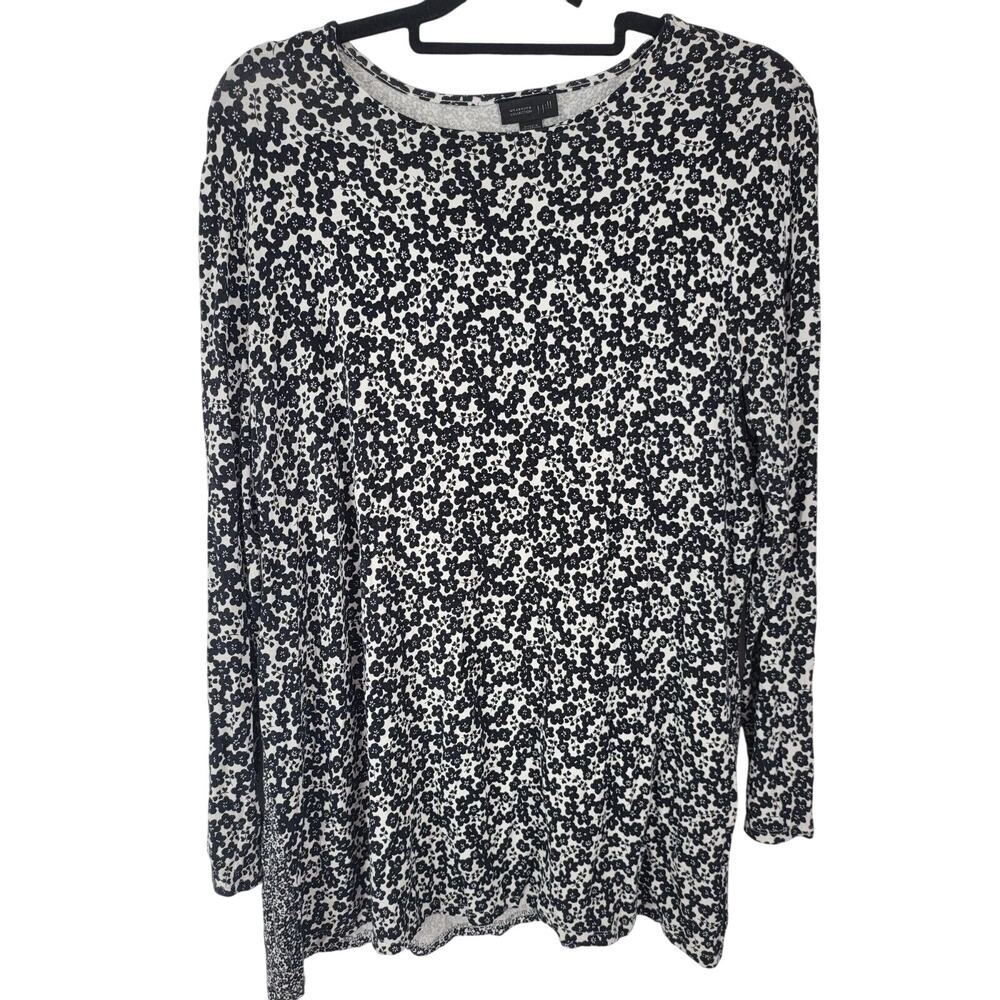 J.Jill Blouse L Womens Crew Neck Long Sleeve Wearever Collection Tie Back Top